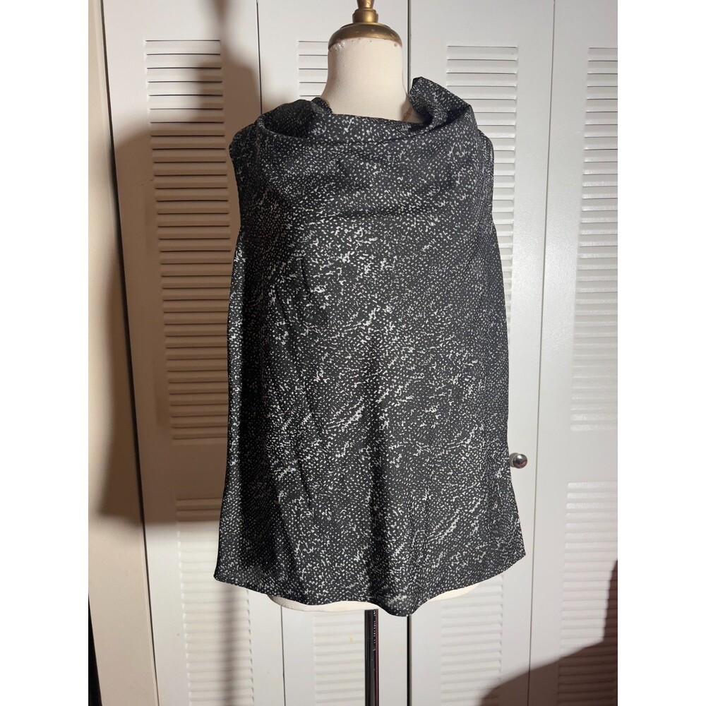 Mossimo Blouse Size XL 2010's Retro Corporate Chic Black Oversized Top
